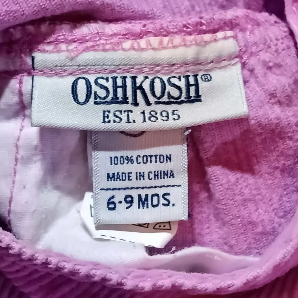 OshKosh B'gosh Lavender Purple Corduroy Overalls 6-9 Mos